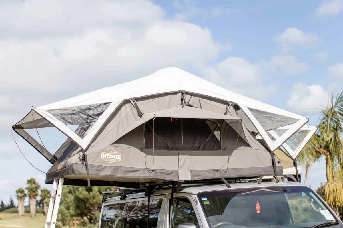 Mt Brown Roof Top Tent Grey with Smokey White Fly intenze.co.nz