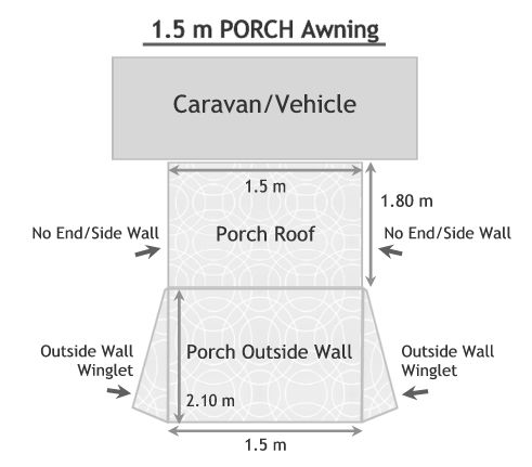 Convenient Doorway Porch Awning 1.5m 1 diagram 1.5m porch